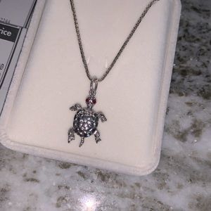 Silver chain and turtle charm
